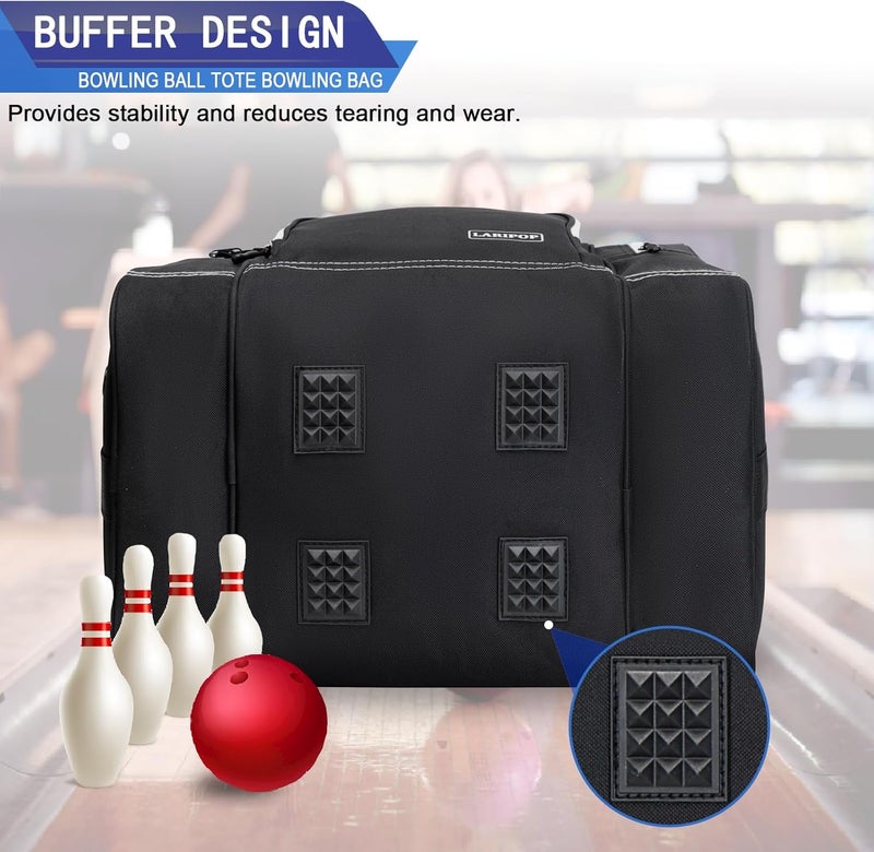 LARIPOP Bowling Ball Bag for Single Ball, 2022 Bowling Ball Tote Bowling bag with Padded Holder - Fits Shoes up to Mens Size 14 and Bowling Accessories - Image 5